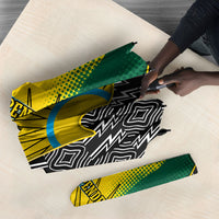 Rwanda Independence Day Unite Paix Progres Umbrella African Geometric Pattern - Power Fist And Coffee Branch Art