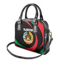 Tajikistan National Emblem Shoulder Handbag with Black Red Green Tribal Pattern