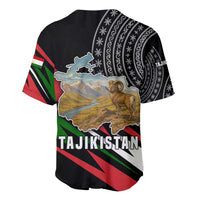Tajikistan Marco Polo Sheep Baseball Jersey with Black Red Green Tribal Flag Pattern