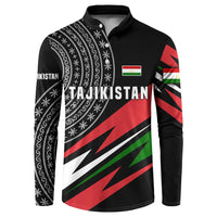 Tajikistan Marco Polo Sheep Button Sweatshirt with Black Red Green Tribal Flag Pattern