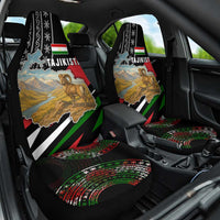 Tajikistan Marco Polo Sheep Car Seat Cover with Black Red Green Tribal Flag Pattern