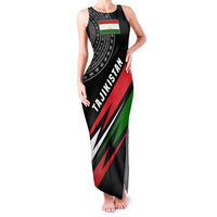 Tajikistan Marco Polo Sheep Family Matching Tank Maxi Dress and Hawaiian Shirt with Black Red Green Tribal Flag Pattern