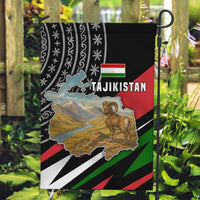 Tajikistan Marco Polo Sheep Garden Flag with Black Red Green Tribal Flag Pattern