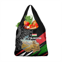 Tajikistan Marco Polo Sheep Grocery Bag with Black Red Green Tribal Flag Pattern