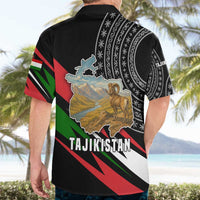 Tajikistan Marco Polo Sheep Hawaiian Shirt with Black Red Green Tribal Flag Pattern