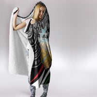 Tajikistan Marco Polo Sheep Hooded Blanket with Black Red Green Tribal Flag Pattern