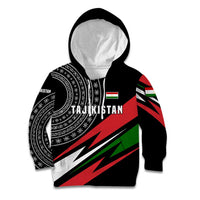 Tajikistan Marco Polo Sheep Kid Hoodie with Black Red Green Tribal Flag Pattern