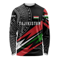 Tajikistan Marco Polo Sheep Long Sleeve Shirt with Black Red Green Tribal Flag Pattern