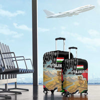 Tajikistan Marco Polo Sheep Luggage Cover with Black Red Green Tribal Flag Pattern