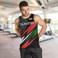 Tajikistan Marco Polo Sheep Men Tank Top with Black Red Green Tribal Flag Pattern