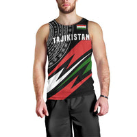 Tajikistan Marco Polo Sheep Men Tank Top with Black Red Green Tribal Flag Pattern