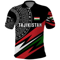 Tajikistan Marco Polo Sheep Polo Shirt with Black Red Green Tribal Flag Pattern