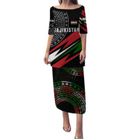 Tajikistan Marco Polo Sheep Puletasi with Black Red Green Tribal Flag Pattern