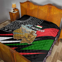 Tajikistan Marco Polo Sheep Quilt with Black Red Green Tribal Flag Pattern