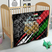 Tajikistan Marco Polo Sheep Quilt with Black Red Green Tribal Flag Pattern