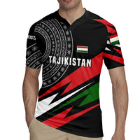 Tajikistan Marco Polo Sheep Rugby Jersey with Black Red Green Tribal Flag Pattern