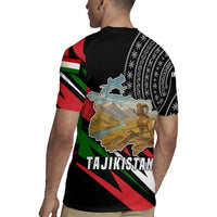 Tajikistan Marco Polo Sheep Rugby Jersey with Black Red Green Tribal Flag Pattern