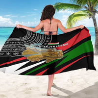 Tajikistan Marco Polo Sheep Sarong with Black Red Green Tribal Flag Pattern