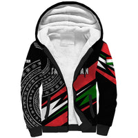 Tajikistan Marco Polo Sheep Sherpa Hoodie with Black Red Green Tribal Flag Pattern