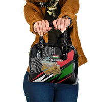 Tajikistan Marco Polo Sheep Shoulder Handbag with Black Red Green Tribal Flag Pattern