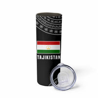 Tajikistan Marco Polo Sheep Skinny Tumbler with Black Red Green Tribal Flag Pattern