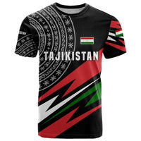 Tajikistan Marco Polo Sheep T Shirt with Black Red Green Tribal Flag Pattern