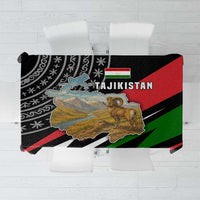 Tajikistan Marco Polo Sheep Tablecloth with Black Red Green Tribal Flag Pattern