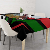 Tajikistan Marco Polo Sheep Tablecloth with Black Red Green Tribal Flag Pattern
