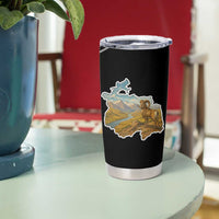 Tajikistan Marco Polo Sheep Tumbler Cup with Black Red Green Tribal Flag Pattern