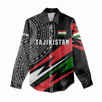 Tajikistan Marco Polo Sheep Women Casual Shirt with Black Red Green Tribal Flag Pattern