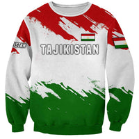 Tajikistan Sweatshirt Markhor with Red Green White Brushstroke Flag with Mountain Goat Design