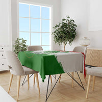 Tajikistan Tablecloth Markhor with Red Green White Brushstroke Flag with Mountain Goat Design