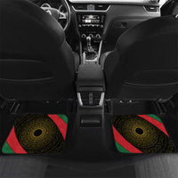 Tajikistan Car Mats Tulip with Red Floral Butterfly with Black Gold Folk Pattern