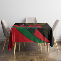 Tajikistan Tablecloth Tulip with Red Floral Butterfly with Black Gold Folk Pattern