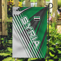 Modern Syria Flag Garden Flag with Green and Black Diagonal Stripe Design