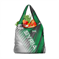 Modern Syria Flag Grocery Bag with Green and Black Diagonal Stripe Design