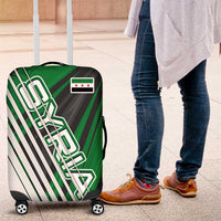 Modern Syria Flag Luggage Cover with Green and Black Diagonal Stripe Design