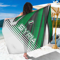Modern Syria Flag Sarong with Green and Black Diagonal Stripe Design