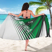 Modern Syria Flag Sarong with Green and Black Diagonal Stripe Design