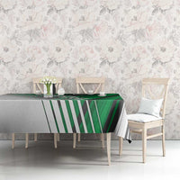 Modern Syria Flag Tablecloth with Green and Black Diagonal Stripe Design