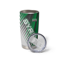Modern Syria Flag Tumbler Cup with Green and Black Diagonal Stripe Design