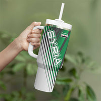 Modern Syria Flag Tumbler With Handle with Green and Black Diagonal Stripe Design