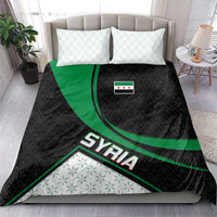 Syria Revolution Emblem Bedding Set with Traditional Pattern and Curved Green Black Design