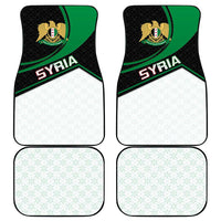 Syria Revolution Emblem Car Mats with Traditional Pattern and Curved Green Black Design