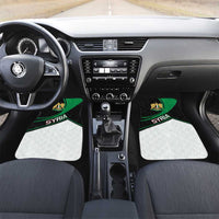 Syria Revolution Emblem Car Mats with Traditional Pattern and Curved Green Black Design