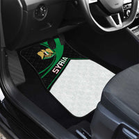 Syria Revolution Emblem Car Mats with Traditional Pattern and Curved Green Black Design