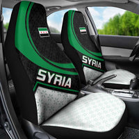 Syria Revolution Emblem Car Seat Cover with Traditional Pattern and Curved Green Black Design