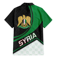Syria Revolution Emblem Family Matching Mermaid Dress and Hawaiian Shirt with Traditional Pattern and Curved Green Black Design
