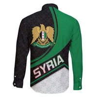 Syria Revolution Emblem Family Matching Summer Maxi Dress and Hawaiian Shirt with Traditional Pattern and Curved Green Black Design