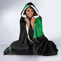 Syria Revolution Emblem Hooded Blanket with Traditional Pattern and Curved Green Black Design